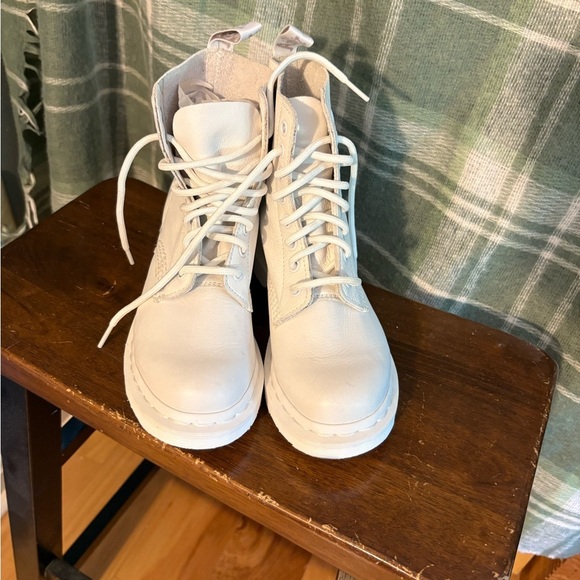Dr. Martens Pascal White Combat Boots - Picture 2 of 8